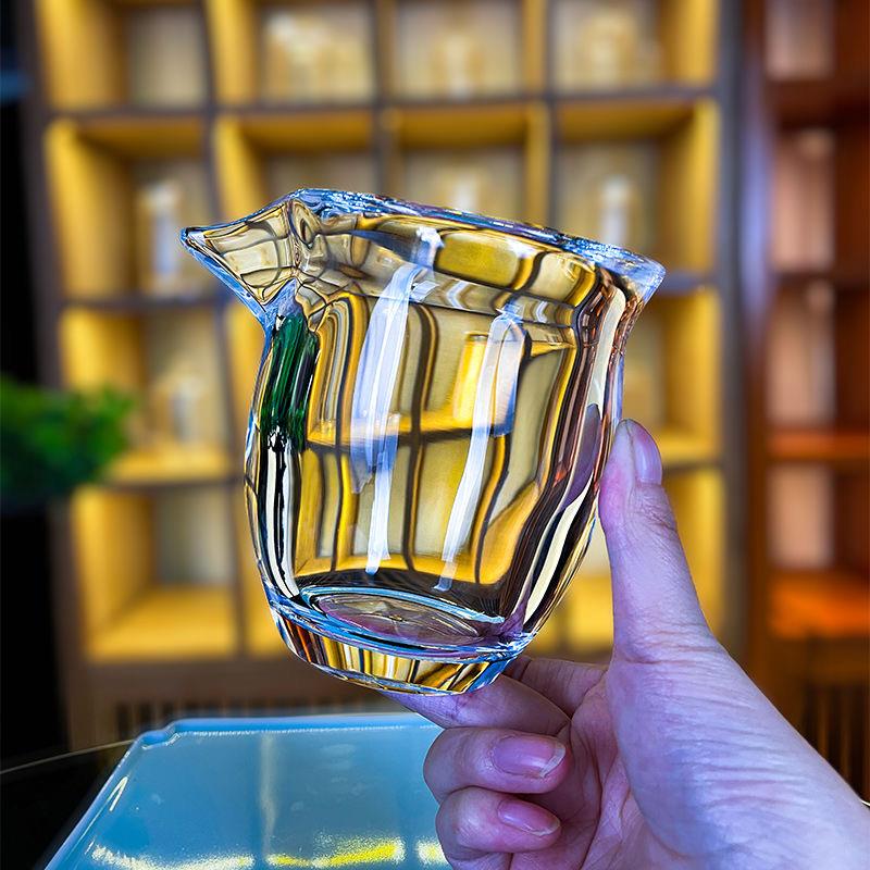 功东海矿水晶公杯夫茶具分茶器高档水晶玻璃原TPF公道杯茶具泡茶