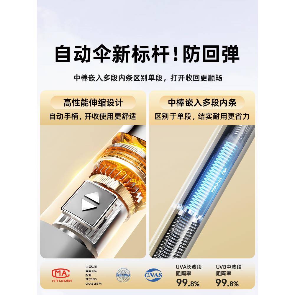 全基自动伞，大强乙烯加太阳伞，防ZDS-01晒超和紫外线防护，妇女