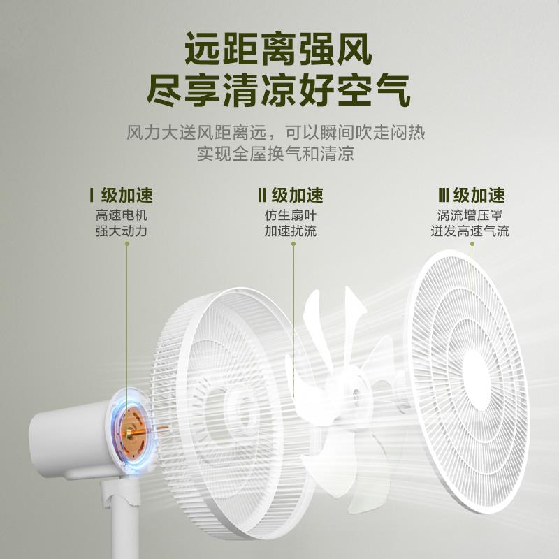 2办025新款落地扇家用风MICOE-FS静音电扇公室立摇头遥控大风力强