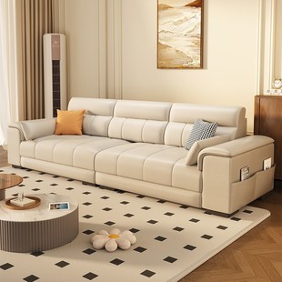 奶油风沙发客厅2025新款 法式 小户型科技布艺现代简约直排双三人位