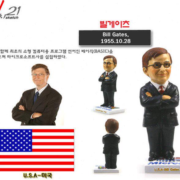 树脂工艺品家居摆件 世界名人美国比尔盖茨创意工艺品摆件
