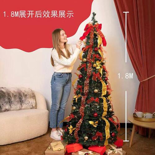 可折叠圣诞树带饰品带灯家庭装饰商场摆件圣诞节装饰新年礼物