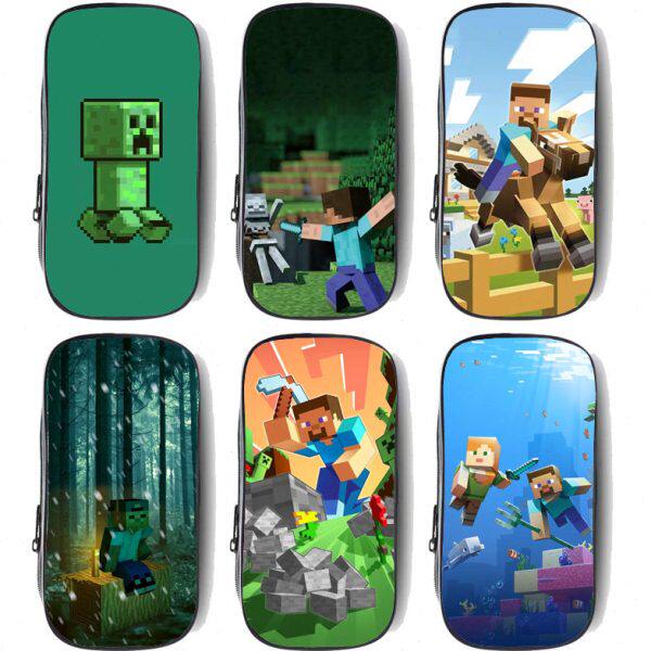 卡通MC同款我的世界苦力怕儿童帆布文具盒铅笔盒男孩子小学生笔袋