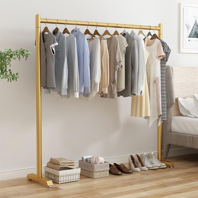 晾衣架落地室内折叠挂衣架子卧室衣架单杆式衣帽架家用Z简易挂衣