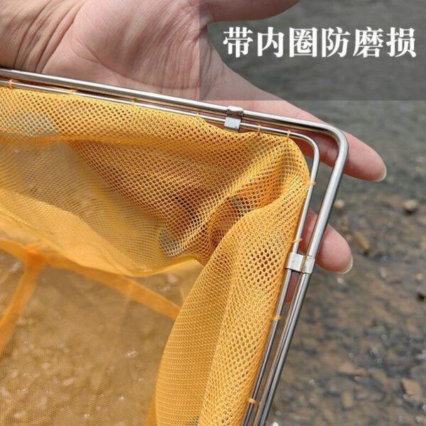 不锈钢实心圈双圈大物捞鱼网兜抄鱼捞虾清理垃圾小眼抄网配件渔捞