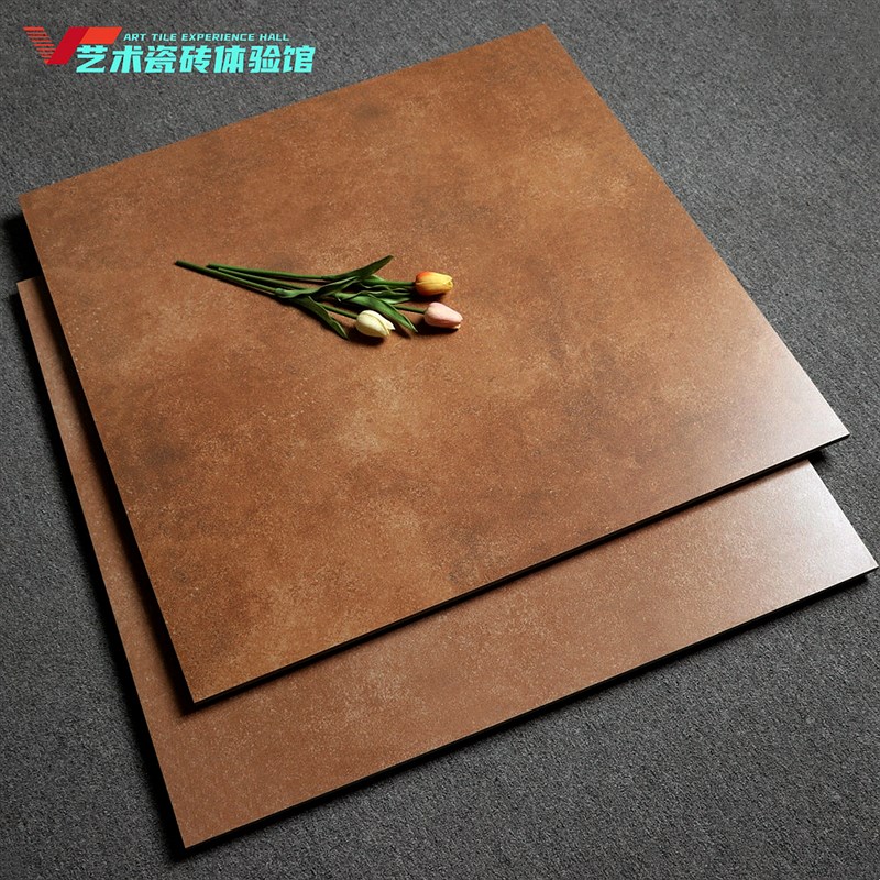 咖啡色复古瓷砖800x800客厅商场棕色仿古砖火锅V店餐厅防滑地砖