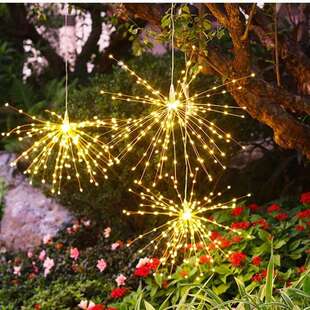 新款网红悬挂烟花灯太阳能烟花灯户彩灯大全火树银花春节树灯灯带