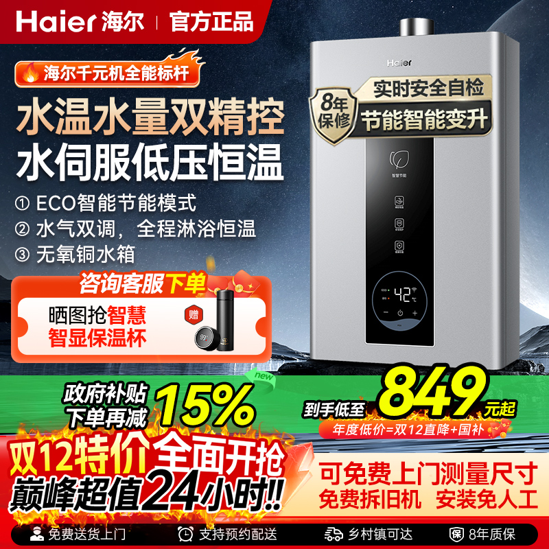 海尔水气双调恒温家用热水器