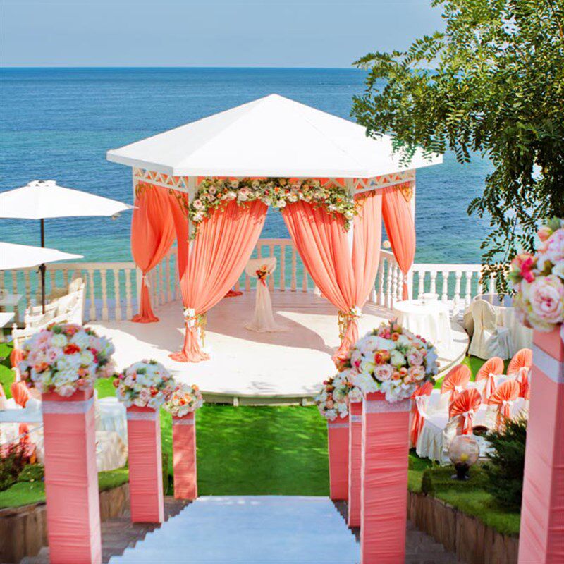 整卷珠光冰绸布料 冰丝布料面料婚庆纱幔背景装饰布置布幔装饰