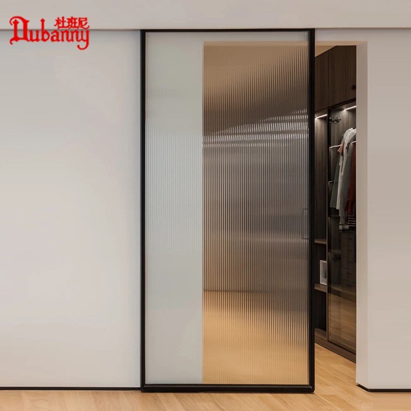 幽灵门卫生间悬浮门玻璃推拉移门镜子门厕所无轨道铝合金谷仓门