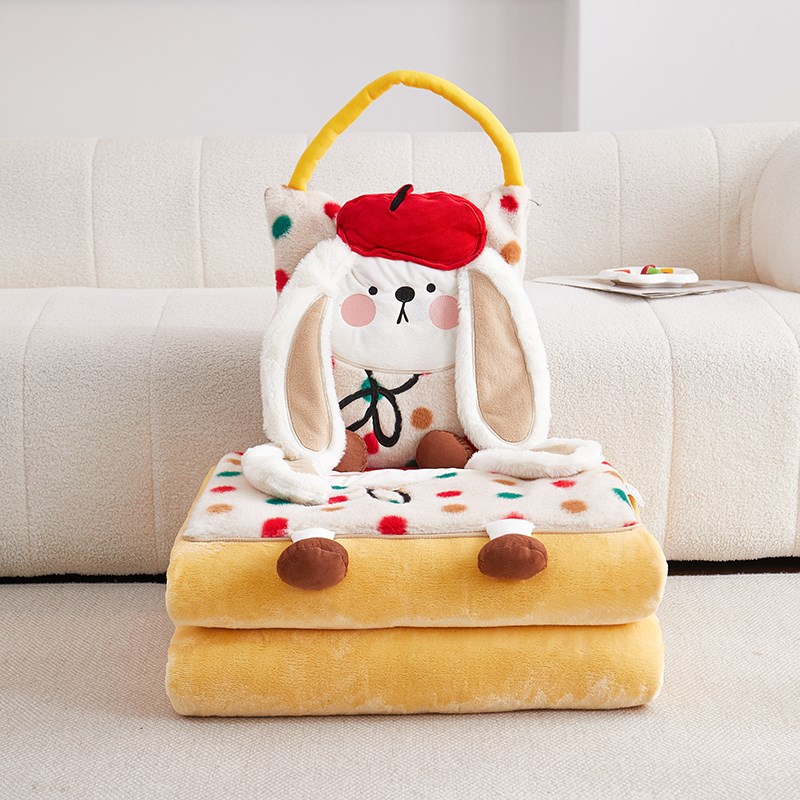 新款抱枕毯子二合一幼儿园学生午休空调毯车上午睡靠枕办公室盖被