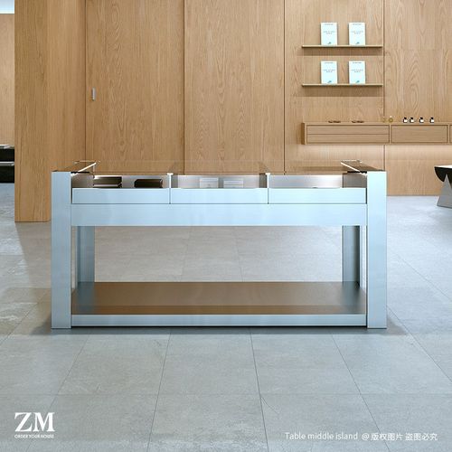 中岛台玻璃展示柜现代眼镜店流水台抽屉首饰陈列柜定制