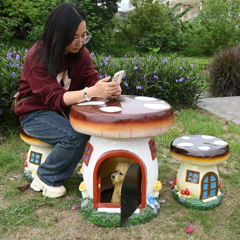 庭院园仿真蘑菇桌椅遮丑空心院子遮挡装饰品幼儿园草地造景布置,家居饰品,户外/庭院摆件,淘宝优惠券,粉丝福利购,淘宝优惠卷