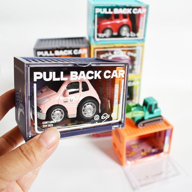 单只盒装货柜合金小汽车卡通工程车Q版火车动车 扭蛋车玩具小摆件