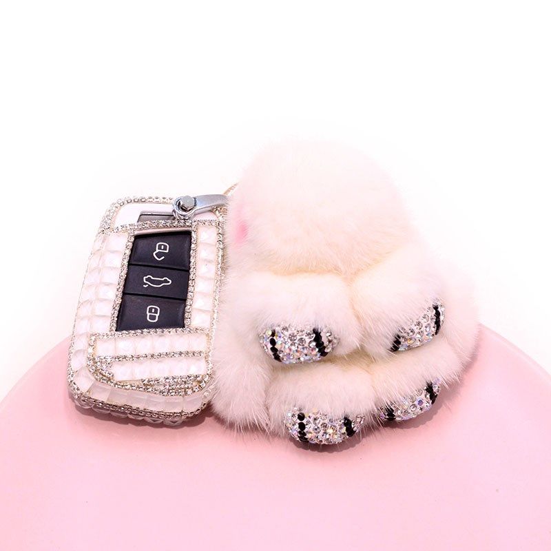 适用大众迈腾钥匙新款帕萨特创意卡通爱汽车钥匙壳扣女钻