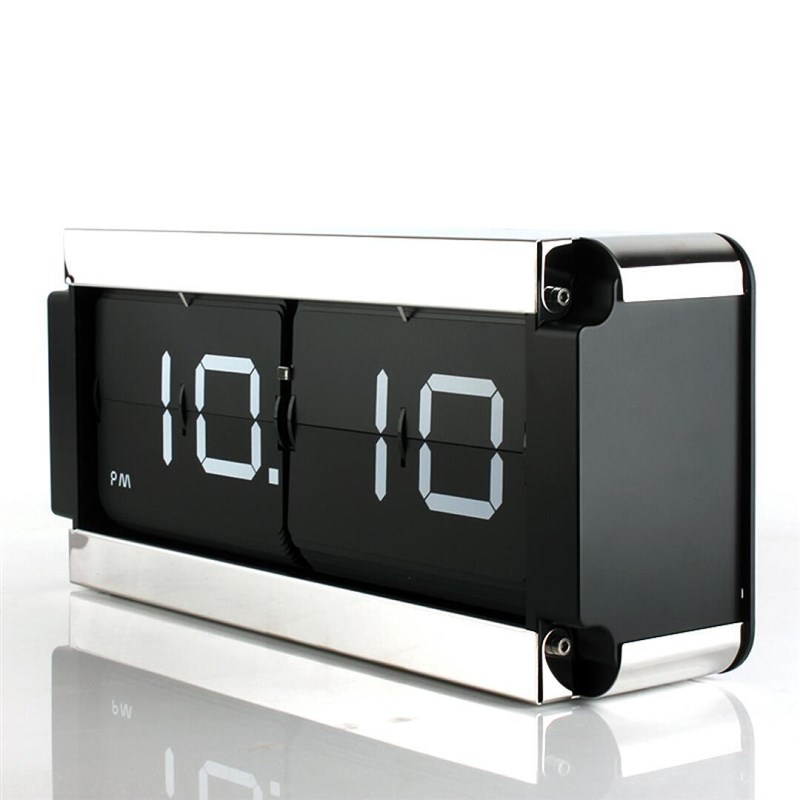 大号翻页座钟 台钟时尚客厅翻牌钟金属石英钟大叶片齿轮表