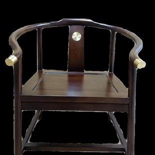 亲实木椅子乌金木围椅人椅圈椅太师椅家用茶靠背官帽椅