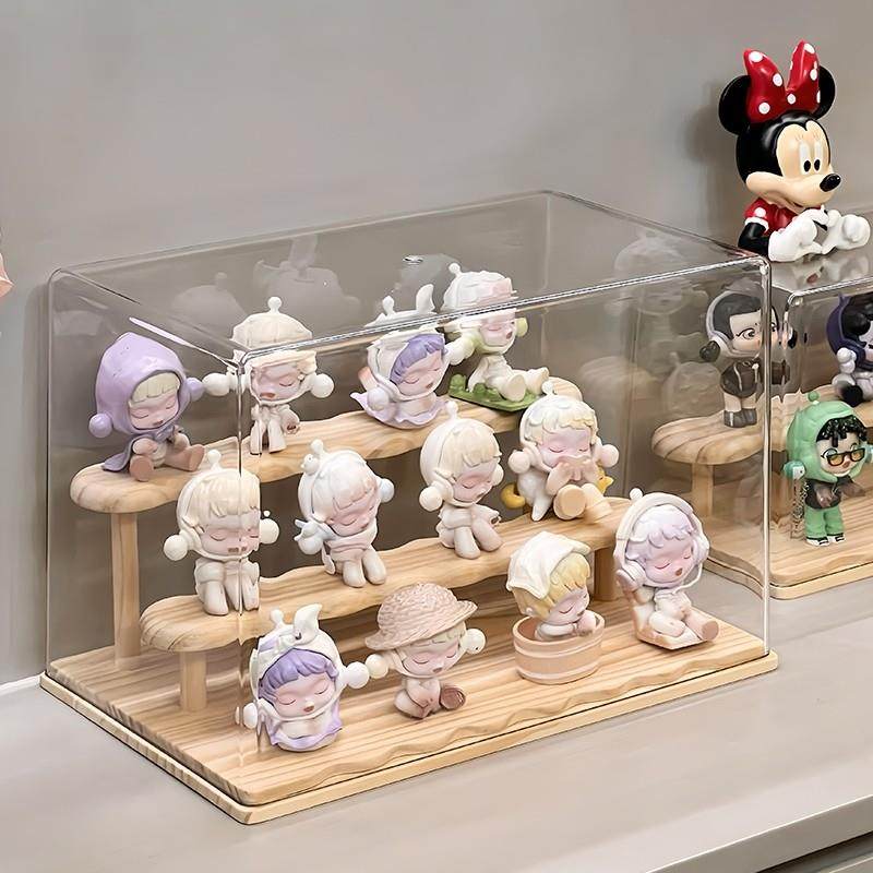 盲盒展示柜收纳架木质玄关摆件阶梯展示盒手办陈列置物架,收纳整理,手办收纳盒,淘宝优惠券,粉丝福利购,淘宝优惠卷