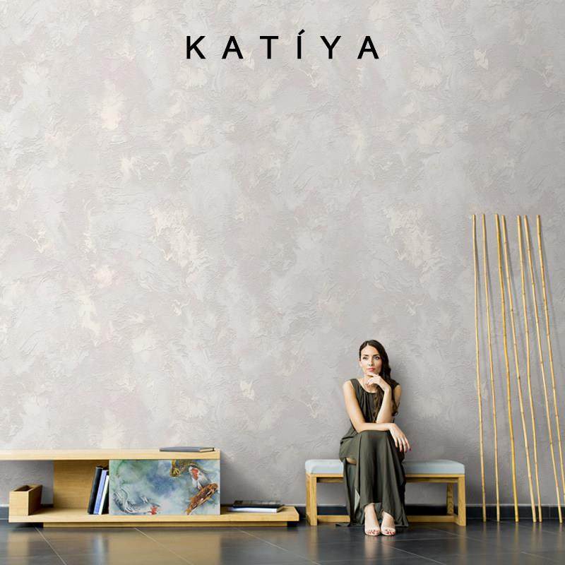 Katiya涂鸦轻奢艺术墙布北欧手绘金属客厅沙发电视背景墙壁纸壁画