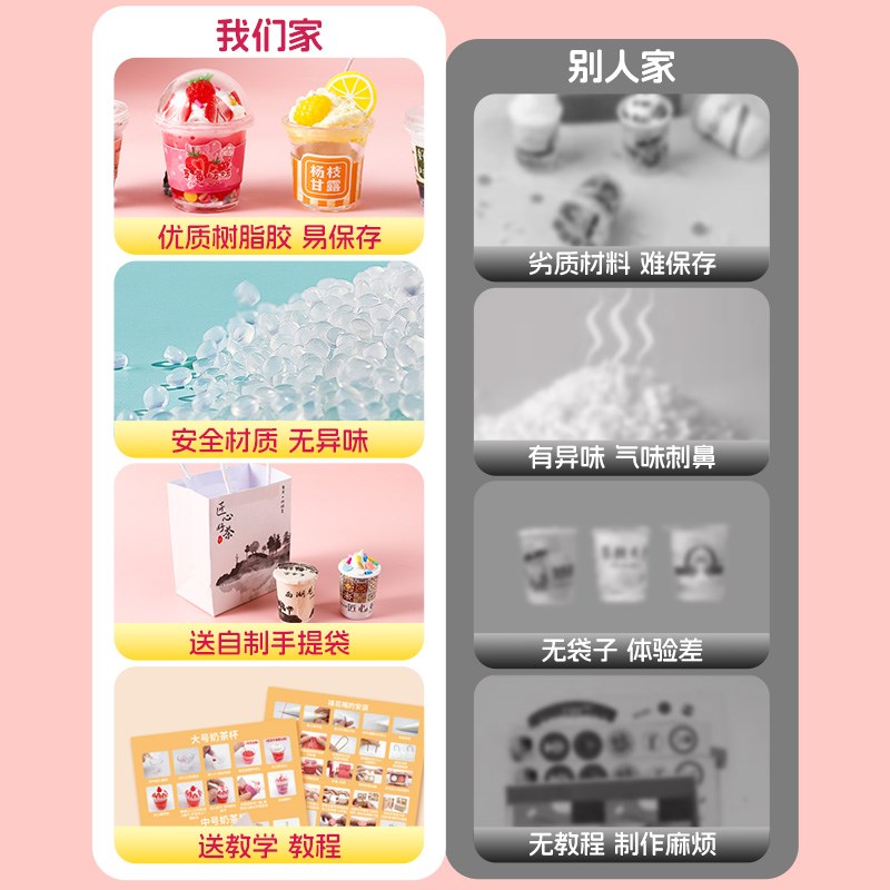 儿童diy奶茶杯玩具自制奶油胶女孩创意手工粘贴材料包冰淇凌套装