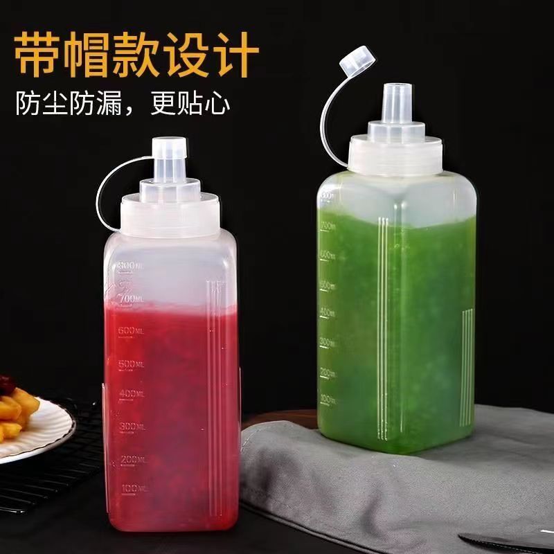 食品级塑料方形大口挤压酱瓶商用