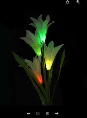 太阳能百合花灯厂家供应 4LED白色百合花花灯紫色橙色LED花灯