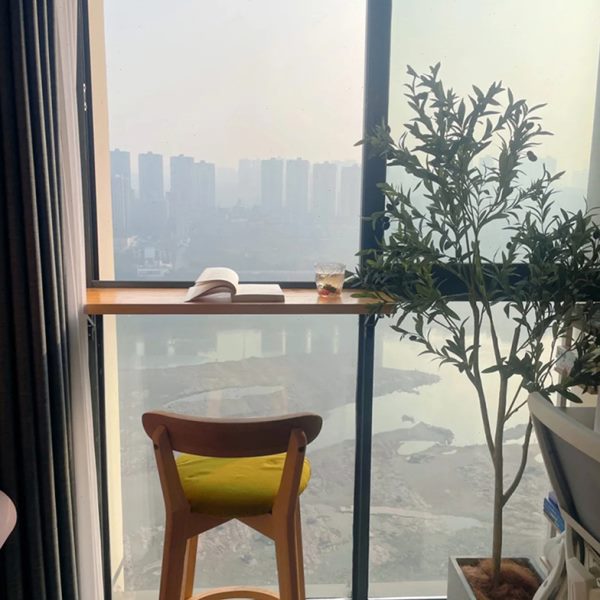 恬梦阳台小吧台桌可折叠高层住宅阳台窗户挂桌悬挂桌可定制实木桌