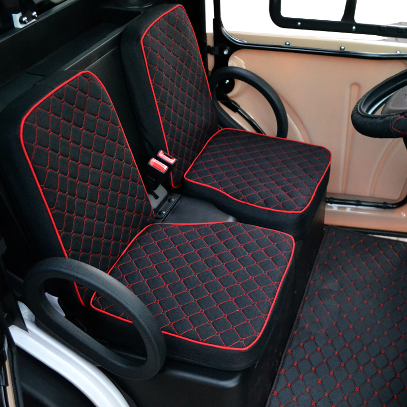 专用大阳两座巧客定制老年代步车布艺亚麻皮革四轮电动汽车座套垫