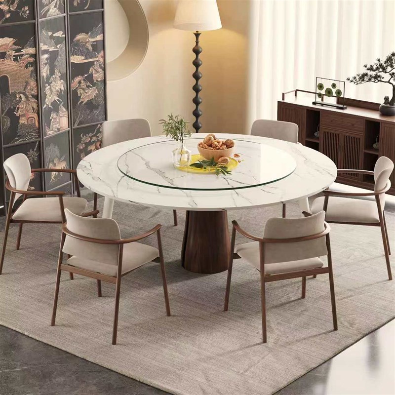 4分台折叠圆桌面圆台面餐桌面板家用圆形大圆桌面10人20人圆桌面