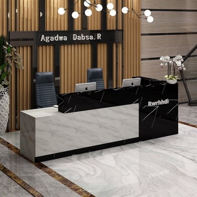 前台烤漆接待吧台公司前台询台导医服务台咨台桌大理石纹收银台