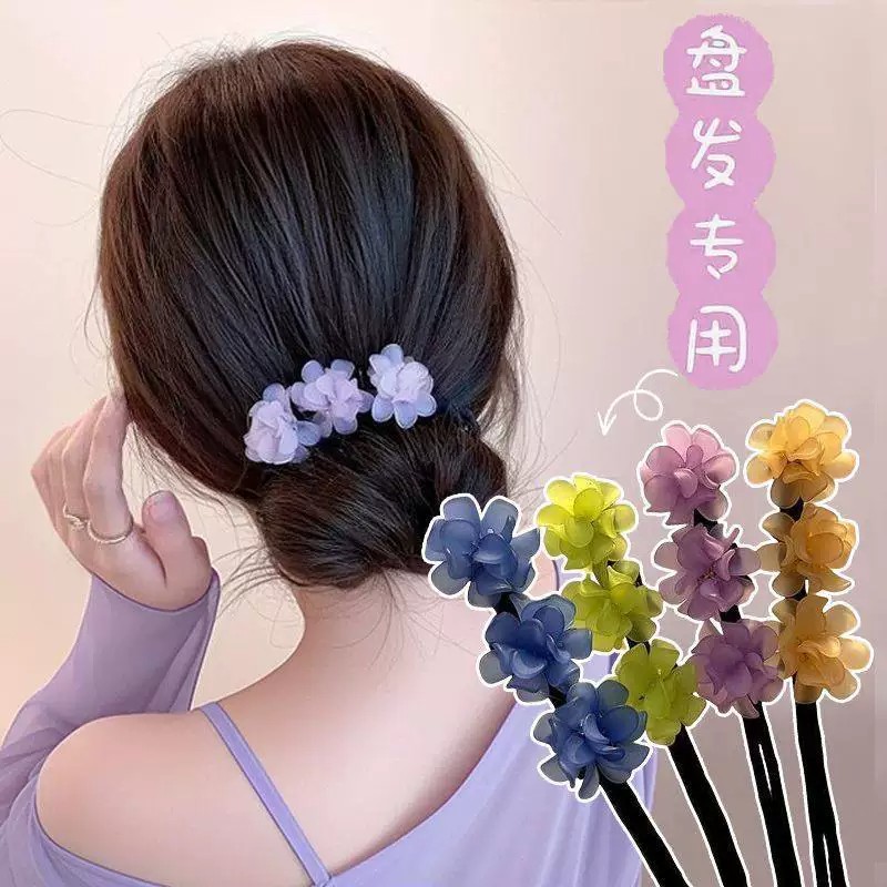 亚克力懒人丸子花苞盘发发圈