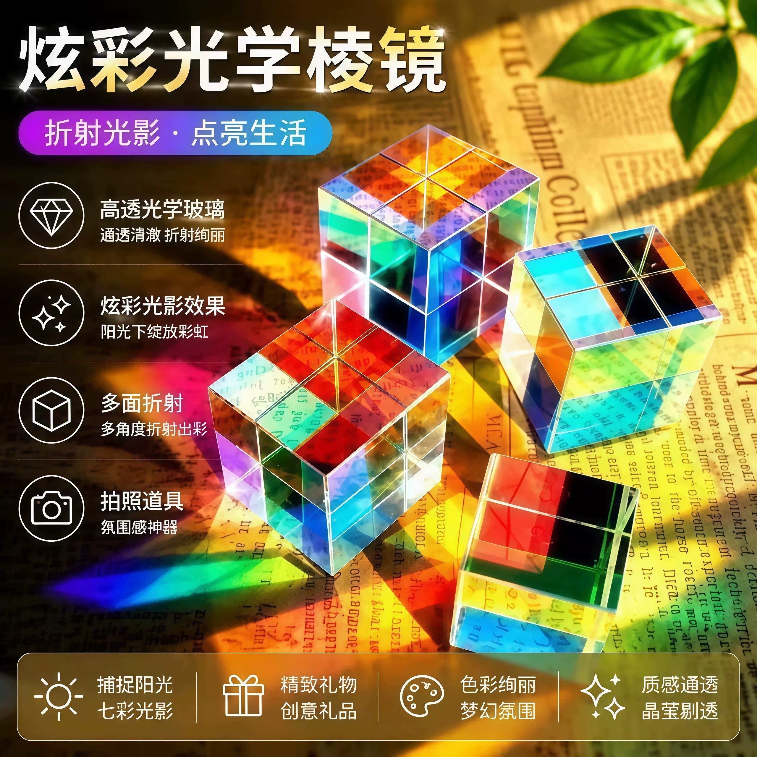 太阳捕手光之立方桌面摆件