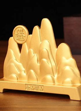 金山银山创意桌面书房笔架日进斗金桌摆工艺品摆件 金银山