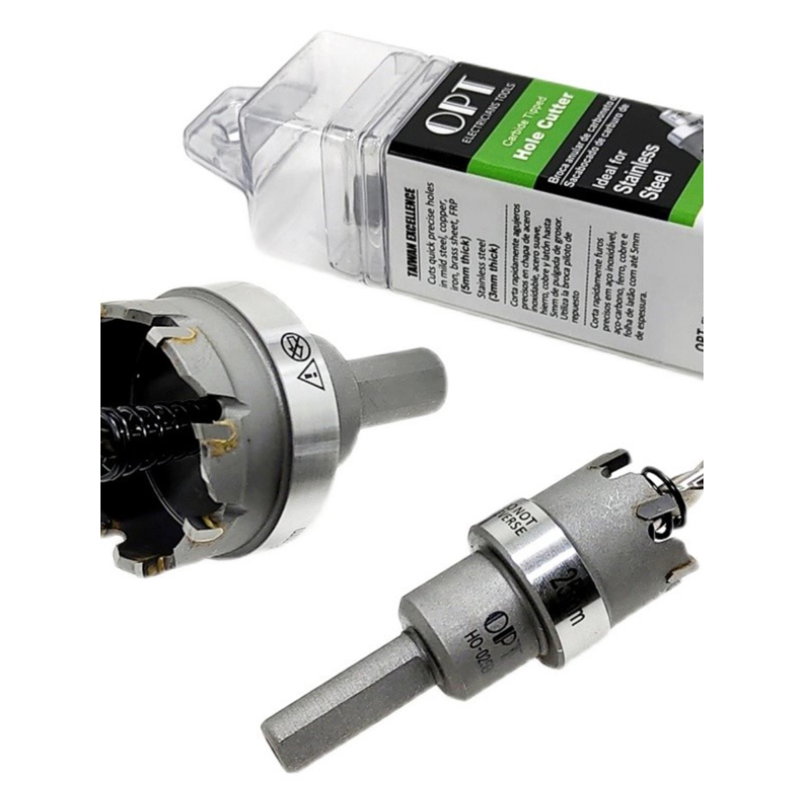 进口开孔器台湾OPT加长不锈钢板钻孔器铁板白铁扩孔器16 20 25mm