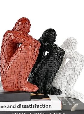 轻奢简约书房人物摆件样板房客厅办公室电视柜创意家居装饰品摆设