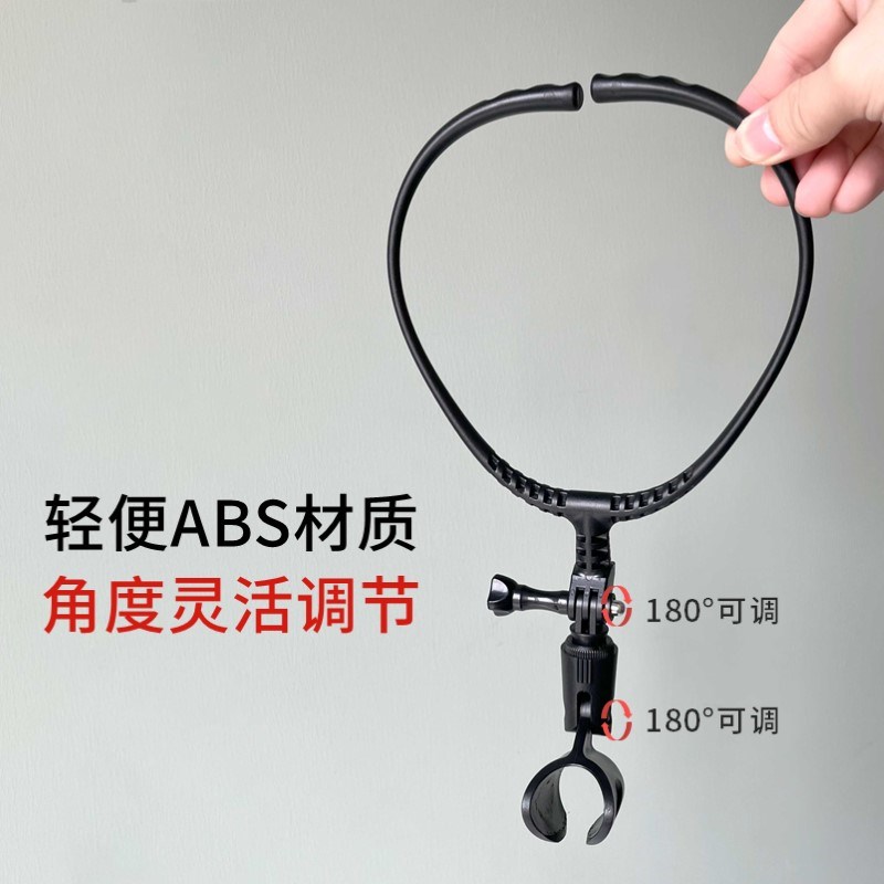 挂脖麦克风支架唱歌神器吉他弹唱魔术师腹语主持人解放双手话筒夹