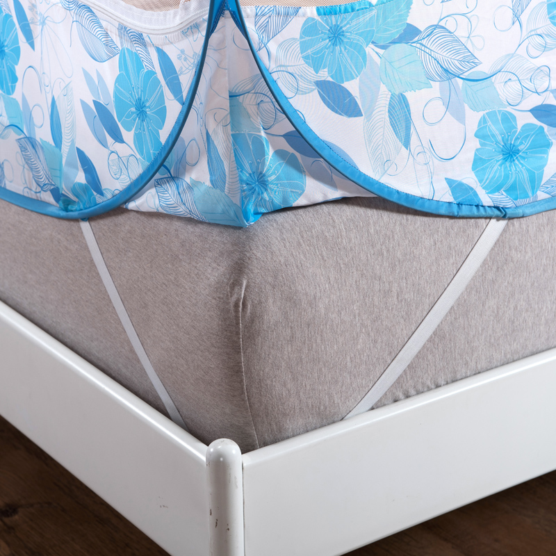 蒙古包蚊帐1.2单人免安装三开门1.5拉链1.8m床有底2米双人家用2.2