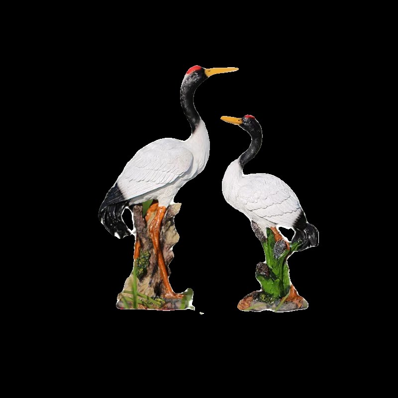 户外仿真白鹭花园水池装饰动物玻璃钢庭院假山造景观仙鹤雕塑摆件