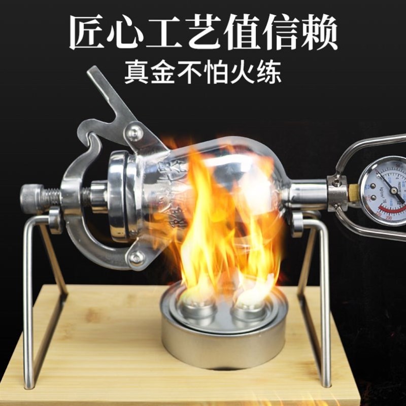 老式手摇爆米花机家用小型粮食放大器爆米花机商用摆摊用不锈钢