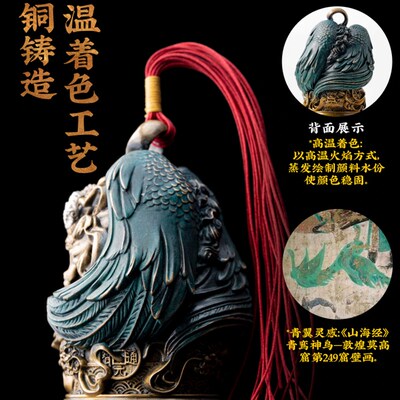 卓江镇蔡丕秀钟饰研究复古镇纸民族风格手机文化创意手机铜钟挂件