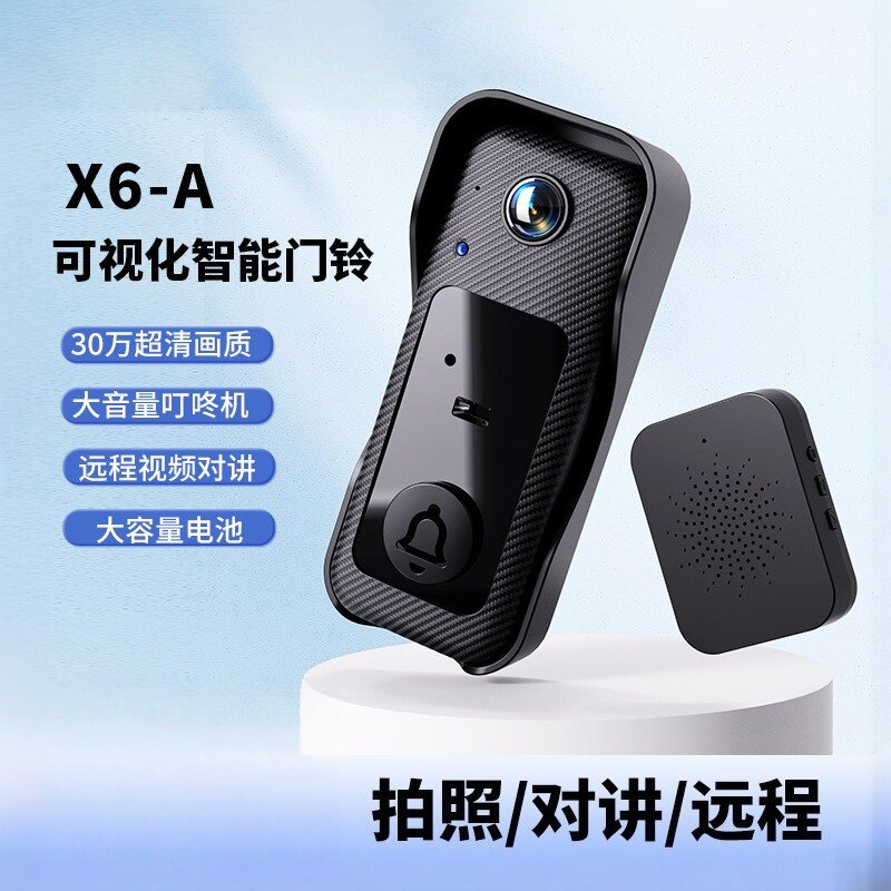 涂鸦tuya新款X6A可视门铃APP手机远程监控无线WIFI双向对讲云储存