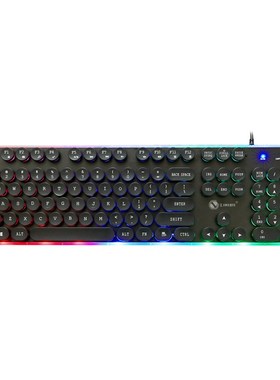 力美GK102朋克键盘USB有线机械手感悬浮发光游戏防水复古电脑键盘