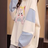 时尚 款 2024新款 孕妇装 春秋装 上衣女薄款 宽松中长款 连帽 卫衣春秋款