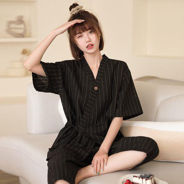 汗蒸服女款棉麻高档情侣日式男大码和服开衫桑拿服按摩理疗服浴服