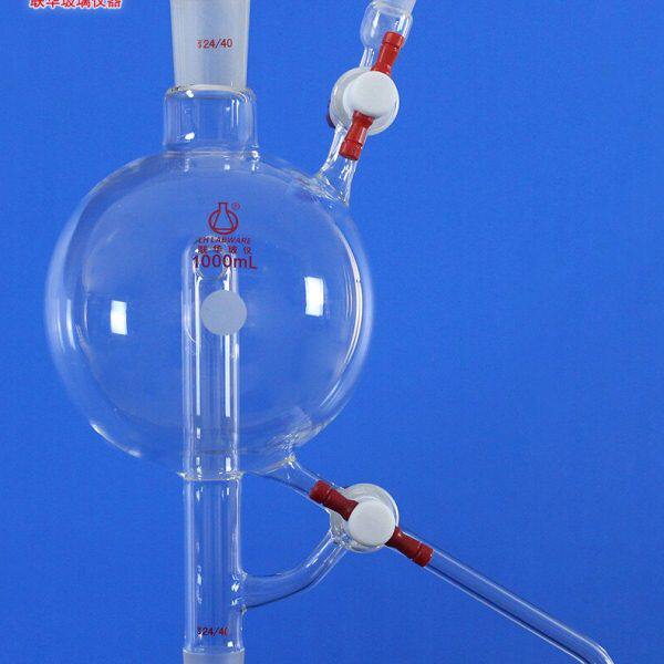 溶剂蒸馏头双四氟节门活塞联华玻璃仪器250/500/1000ml LH-97