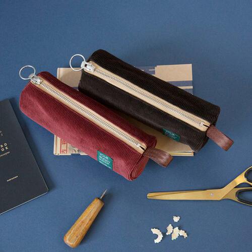 NTMY. 重磅水洗灯芯绒双色笔袋