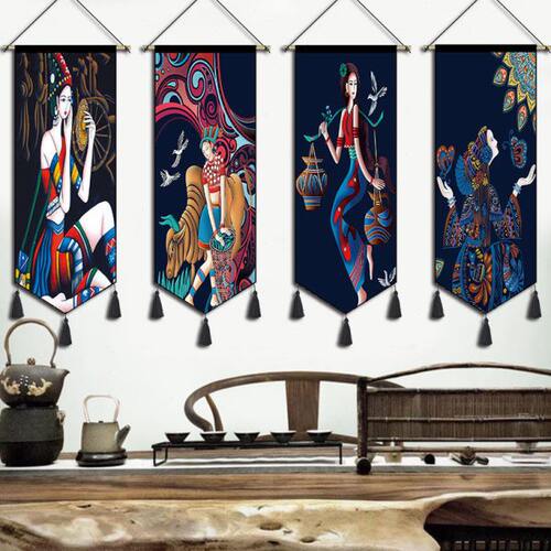 民宿装饰民族风挂布挂毯壁挂墙面装饰画卧室布艺挂画玄关走廊布画