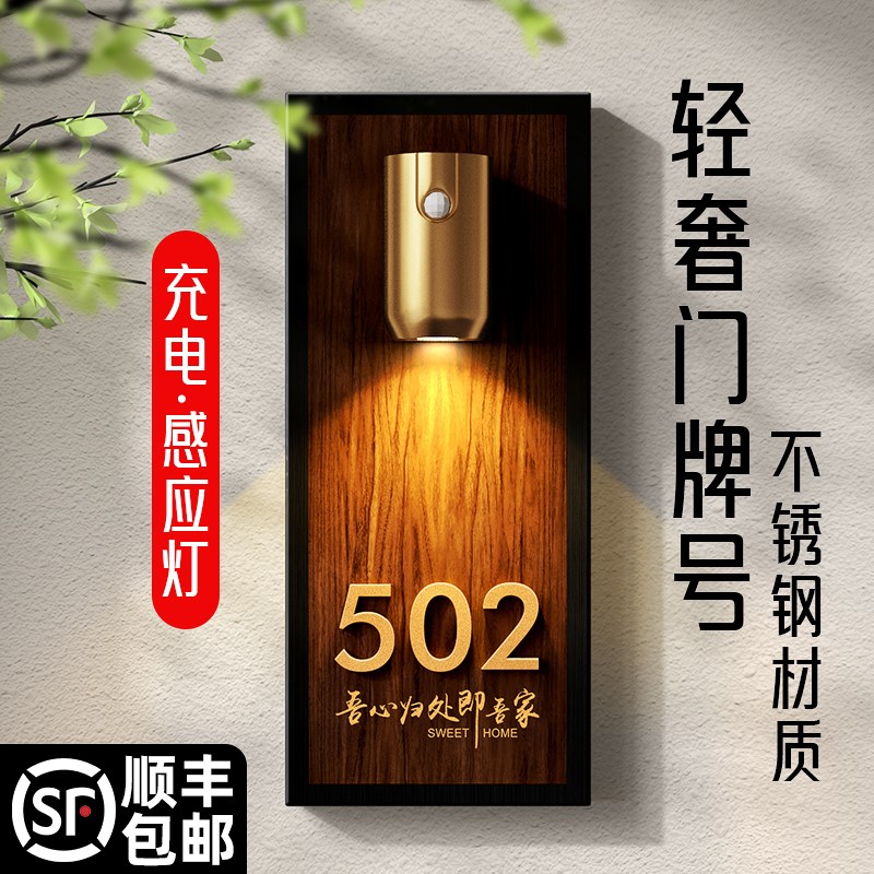 入户门牌号高级感现代简约风家用轻奢创意定制酒店包厢包间高端大