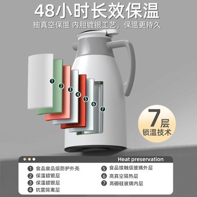 保温壶2024新款家用大容量72小时长效保温玻璃内胆办公室热水壶杯