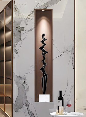 创意玄关柜抽象雕塑摆件意式软装客厅壁龛细长型高级感落地装饰品